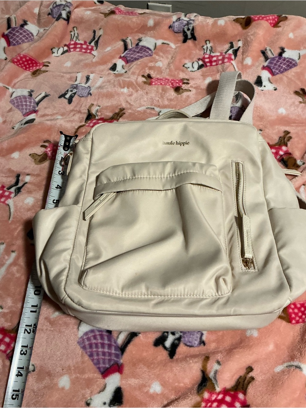 jujube hippie Cream Mini Backpack with Front Pocket